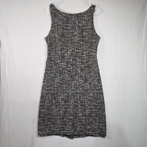 MM LaFleur The Lydia Boucle Black White Tweed Twist Strap Sheath Career Dress 10